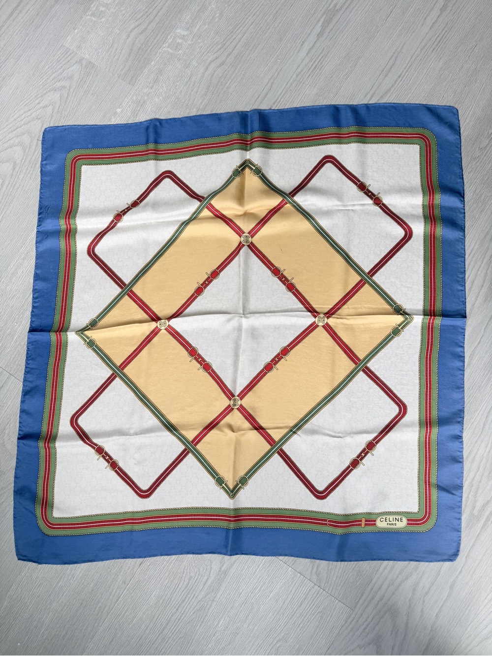 CELINE Paris 100% silk scarf vintage scarf